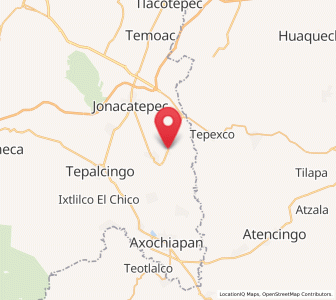 Map of Tenango, Morelos