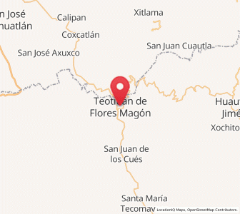 Map of Teotitlán, Oaxaca