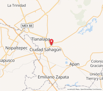 Map of Tepeapulco, Hidalgo
