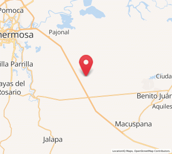 Map of Tequila 1ra. Sección (La Aurora), Tabasco