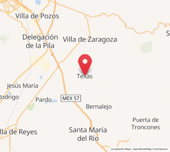 Map of Texas, San Luis Potosí