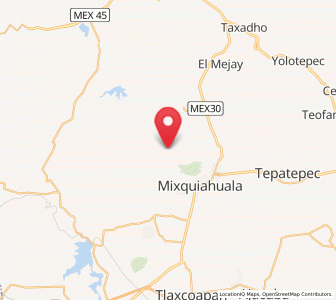 Map of Texcatepec, Hidalgo