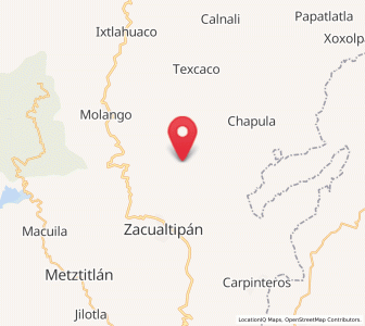 Map of Tianguistengo, Hidalgo