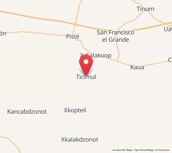 Map of Ticimul, Yucatán