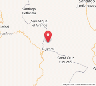Map of Tierra Colorada, Oaxaca