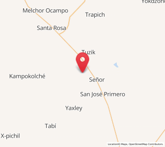 Map of Tixcacal Guardia, Quintana Roo