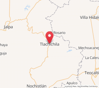 Map of Tlachichila, Zacatecas