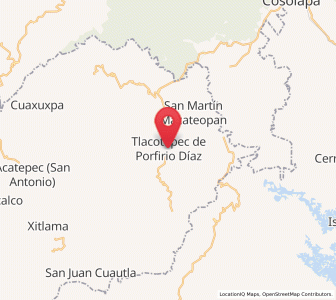 Map of Tlacotepec, Puebla