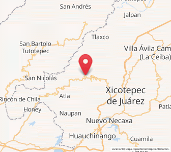 Map of Tlacuilotepec, Puebla