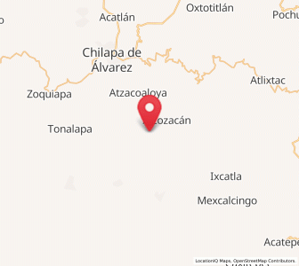 Map of Tlalixtlahuacán, Guerrero