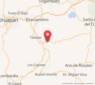 Map of Tomendán, Michoacán