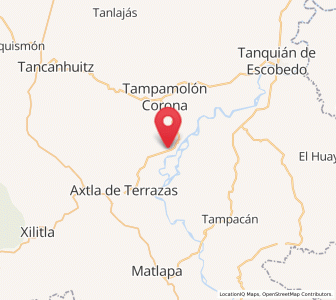 Map of Tonatico, San Luis Potosí