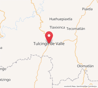 Map of Tulcingo de Valle, Puebla