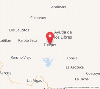 Map of Tutepec, Guerrero