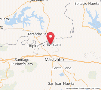 Map of Tziritzícuaro, Michoacán