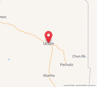 Map of Ukúm, Campeche