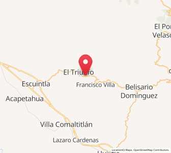 Map of Unión Jamaica, Chiapas