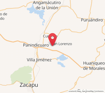 Map of Urequío, Michoacán