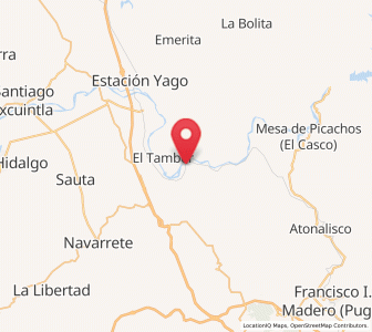 Map of Vado del Cora (Estación Pani), Nayarit