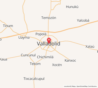 Map of Valladolid (Yucatán), Yucatán
