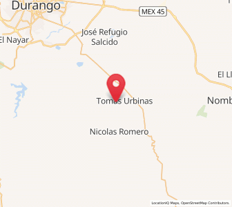 Map of Valle Florido, Durango