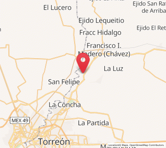 Map of Veinte de Noviembre, Coahuila