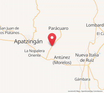 Map of Veinte de Noviembre, Michoacán