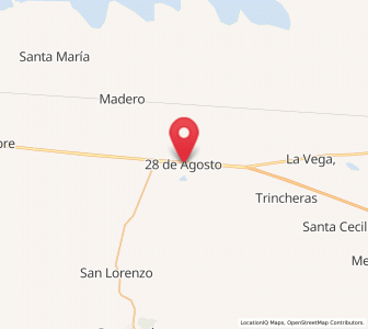 Map of Veintiocho de Agosto, Coahuila