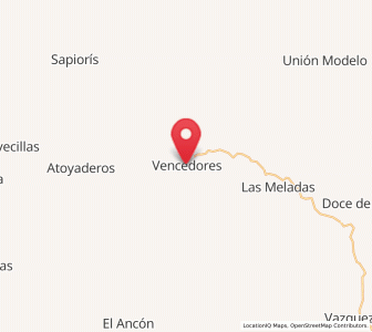 Map of Vencedores, Durango