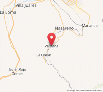 Map of Ventana, Coahuila