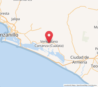 Map of Venustiano Carranza, Colima