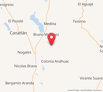 Map of Venustiano Carranza, Durango
