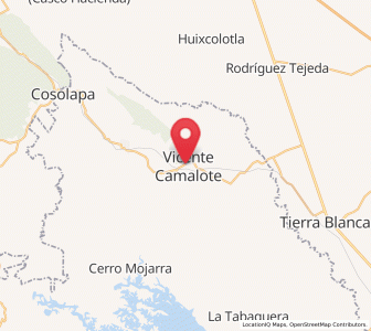 Map of Vicente Camalote, Oaxaca