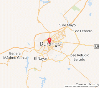 Map of Victoria de Durango, Durango