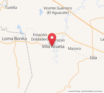 Map of Villa Azueta, Veracruz