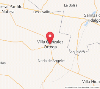 Map of Villa González Ortega, Zacatecas