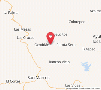 Map of Villa Hermosa, Guerrero