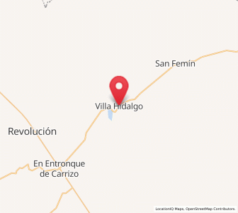Map of Villa Hidalgo, Durango
