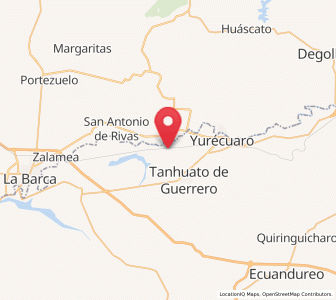 Map of Villanueva (Villa Nueva), Michoacán