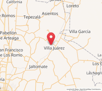 Map of Viudas de Poniente, Aguascalientes
