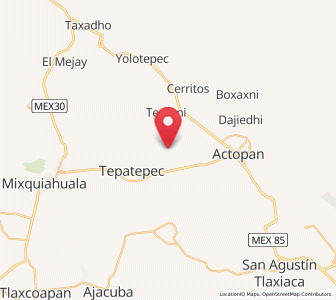 Map of Vixtha de Madero, Hidalgo