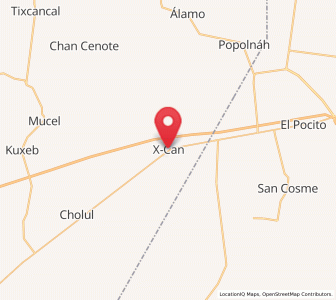 Map of X-Cán, Yucatán