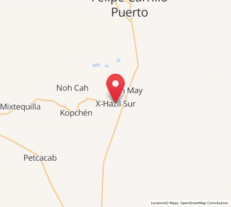 Map of X-Hazil Sur, Quintana Roo