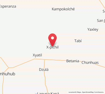 Map of X-pichil, Quintana Roo
