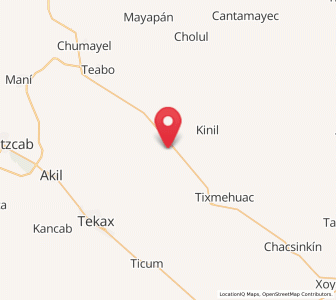 Map of Xaya, Yucatán