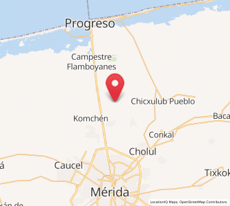 Map of Xcunyá, Yucatán