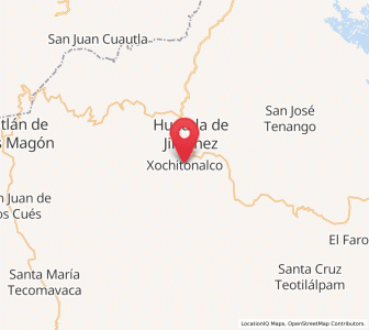 Map of Xochitonalco, Oaxaca