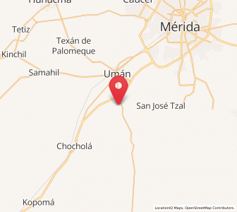 Map of Xtepén, Yucatán