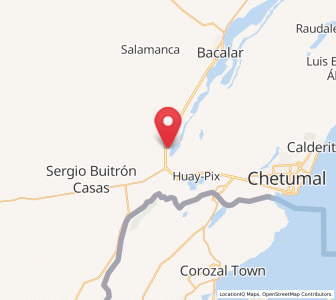 Map of Xul-Ha, Quintana Roo