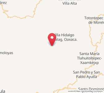 Map of Yaganiza, Oaxaca
